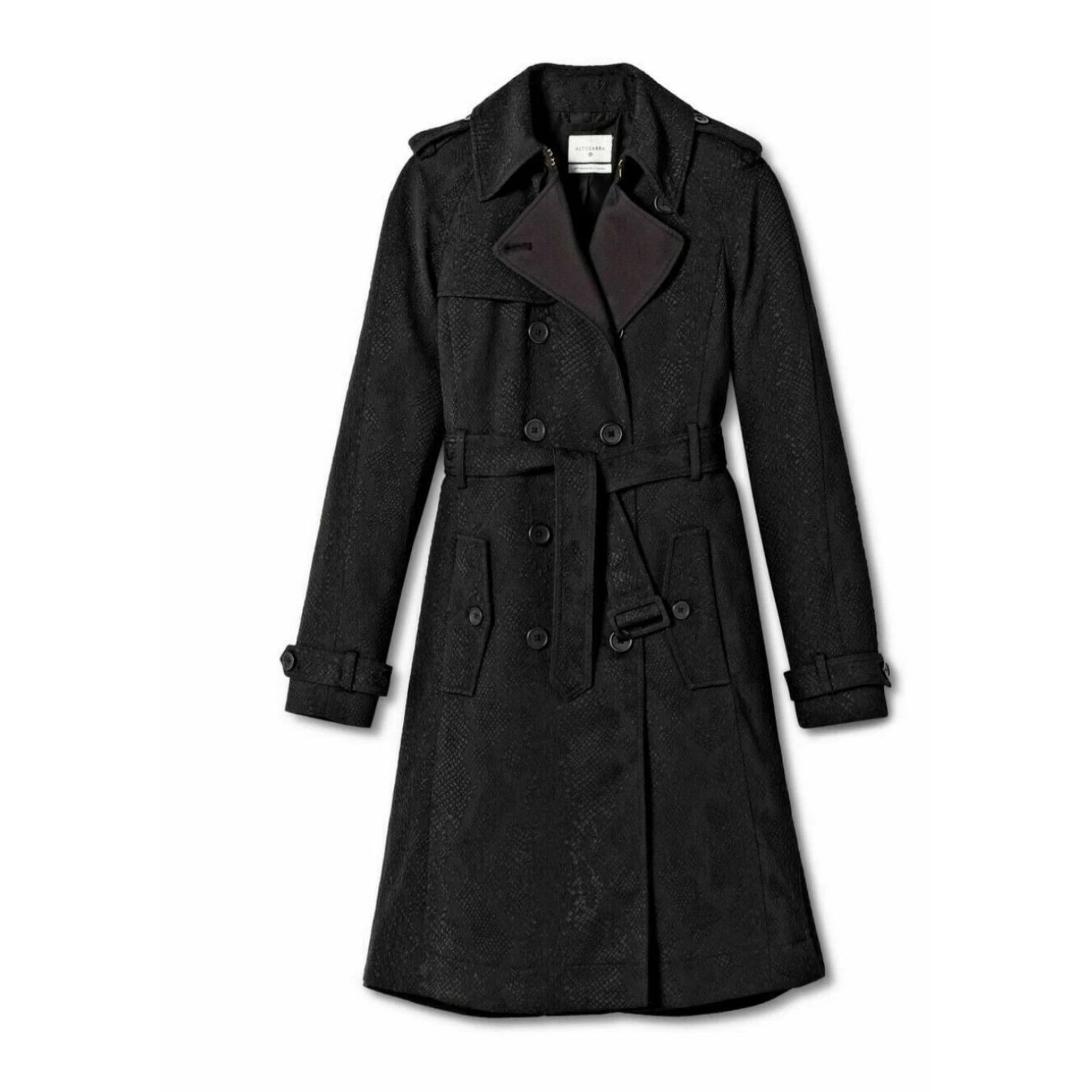 Altuzarra Target Black Textured Double Breasted Trench Coat 20th Anniversary S